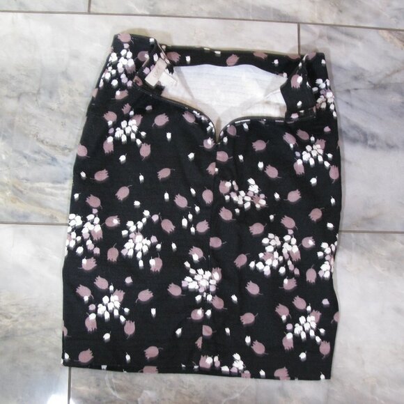 LOFT Black/Tan Floral Skirt Size 6 - Picture 2 of 4